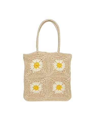 PIECES Damen Pckilona Straw Shopper Sww Tasche, Nature, Einheitsgröße EU PIECES Damen Pckilona Straw Shopper Sww Tasche, Nature, Einheitsgröße EU von PIECES