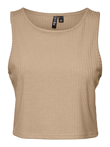 PIECES Damen Pckylie Sl Crop Noos Top, Irish Cream, L EU von PIECES