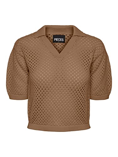 PIECES Damen Pclaya 2/4 Polo Knit, Thrush, XL von PIECES