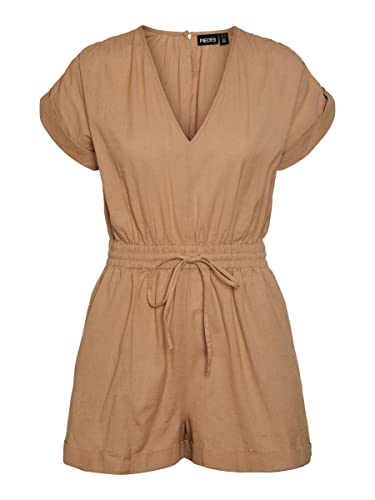 PIECES Damen Pcleena Ss Playsuit, Nomad, M von PIECES