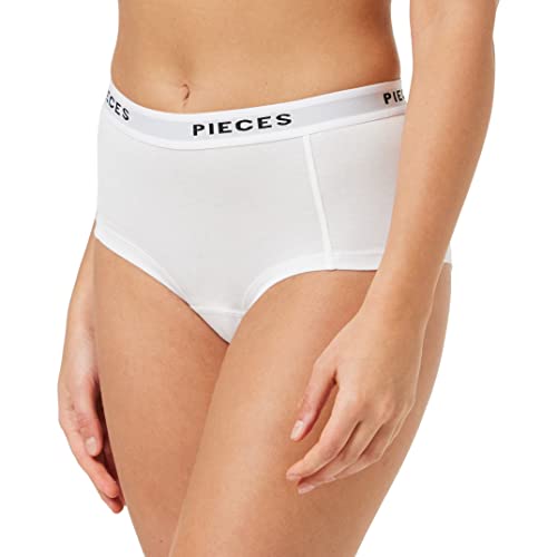 PIECES Damen Pclogo Lady Boxers/Solid Noos, Bright White, M von PIECES