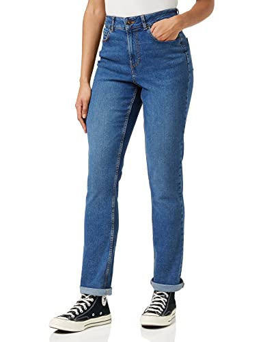 PIECES Damen Pcluna Straight Hw Db327 Noos Bc, Dark Blue Denim, 27W / 30L von PIECES