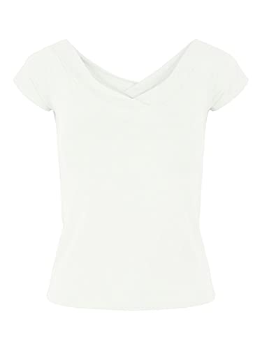 PIECES Damen Pcmaliva Off Shoulder V-Neck Top Noos T Shirt, Bright White, S EU von PIECES