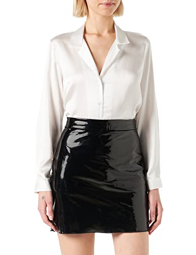 PIECES Damen Pcmy Hw Shiny Skirt Rock, Schwarz, S EU von PIECES