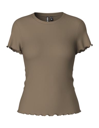 PIECES Damen Pcnicca O-Neck Top Noos T-Shirt, Fossil, M EU von PIECES