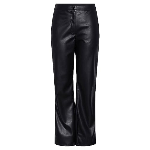 PIECES Damen Pcnicha Hw Wide Pu Pant Noos, Schwarz, M von PIECES