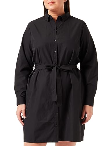 PIECES Damen Pcnika Ls Shirt Tie Dress Noos Bc Qx, Schwarz, 54 Große Größen von PIECES