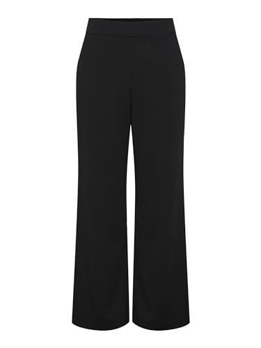 PIECES Damen Pcnula Hw Wide Pants Noos, Schwarz, XXL / 30L von PIECES