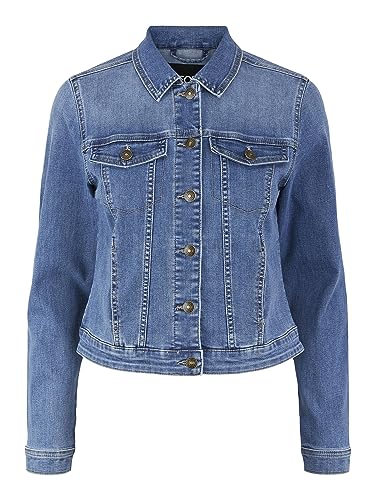 PIECES Damen Pcoia Ls DNM Jacket Mb Noos Bc, Medium Blue Denim, L von PIECES