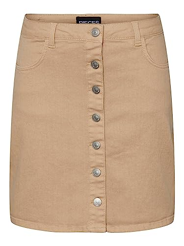 PIECES Damen Pcpeggy Hw Skirt Noos Bc Rock, Irish Cream, M EU von PIECES