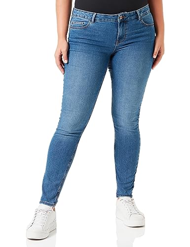 PIECES Damen Pcpeggy Lw Skinny ANK Mb Jeans Noos Cp, Medium Blue Denim, L / 32L von PIECES