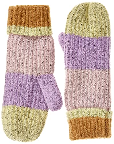 PIECES Damen Pcpyron Structured Block Mittens Bc F ustlinge, Purple Rose/Pattern:block Stripes, Einheitsgröße EU von PIECES