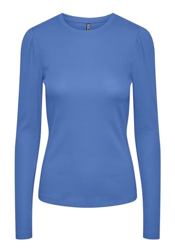 PIECES Damen Pcruka Puff Top Noos Bc Langarmshirt, Princess Blue, XS EU von PIECES