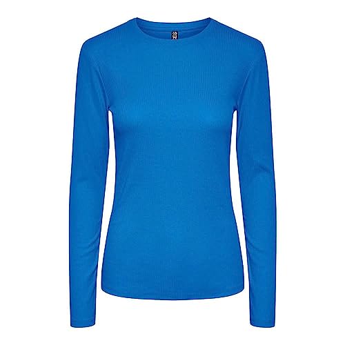 PIECES Damen Pcruka Top Noos Langarmshirt, French Blue, XS EU von PIECES