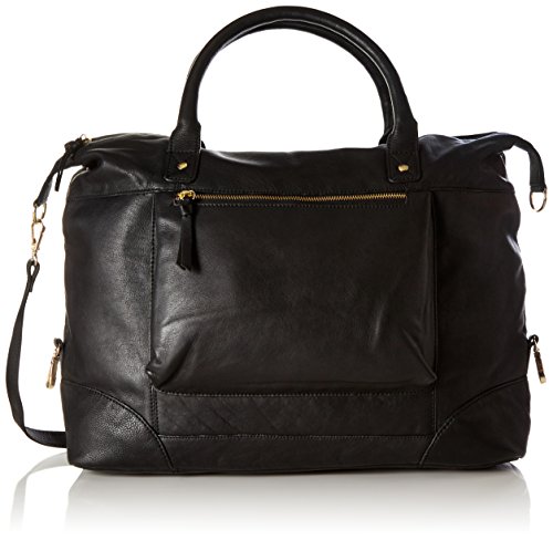 PIECES Damen Pcsandy Leather Weekend Bag Henkeltasche Schwarz (Black) von PIECES