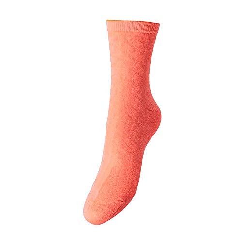 PIECES Damen Pcsebby Glitter Long 1 Pack Socks Noos, Tangerine Tango/Detail:TONED LUREX, Einheitsgröße von PIECES