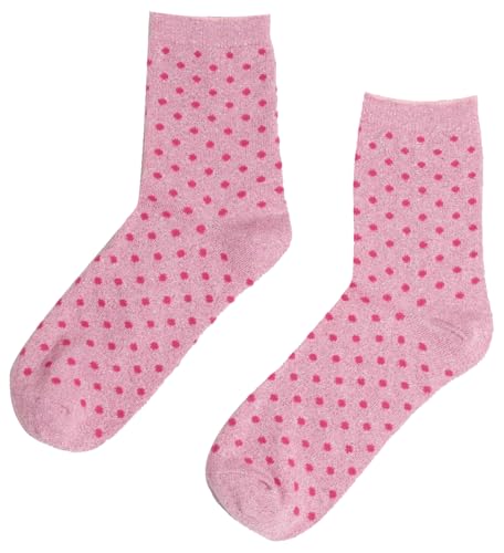 PIECES Damen Pcsebby Glitter Long 1-pack Pattern Noos, Rose Shadow/Detail:SMALL DOTS IN POPPY RED, Einheitsgröße von PIECES