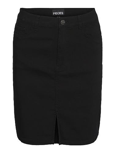 PIECES Damen Pcskin Hw Slim Short Skirt Noos Bc Cp, Schwarz, L von PIECES