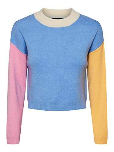 PIECES Damen Pctea O-Neck Knit Bc Strickpullover, Marina, S EU von PIECES