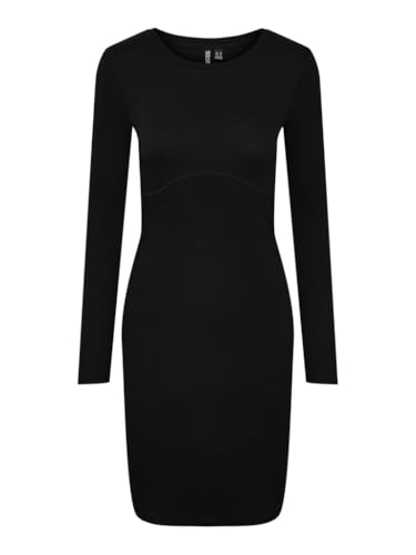 PIECES Damen Pctegan Ls Dress, Schwarz, M von PIECES