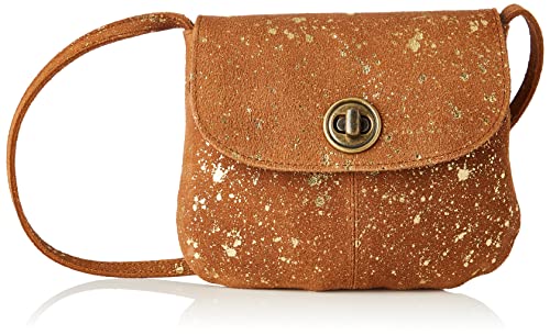 PIECES Damen Pctotally Royal Leather Party Bag Noos Umhängetasche, Root Beer/Aop:gold Splash, Einheitsgröße EU von PIECES