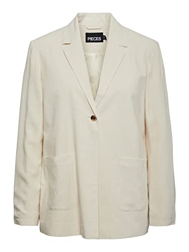 PIECES Damen Pcvinsty Linen Blazer, Birch, XL EU von PIECES