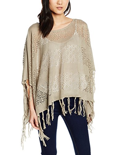 PIECES Damen Poncho PCTORI, Einfarbig, Gr. One Size, Grau (Elephant Skin) von PIECES