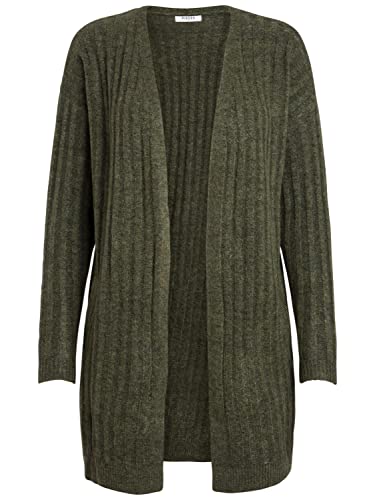 PIECES Damen Regular Fit Strickjacke PCSANNI LS Wool Knit Cardigan NOOS 17090108, Einfarbig, Gr. 36 (Herstellergröße: S), Grün (Winter Moss Detail:Melange) von PIECES