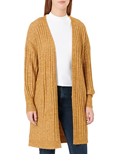 PIECES Damen Strickjacke PCSANNI LS Wool Knit Cardigan NOOS, Gold (Nugget Gold Detail: Melange), 34 (Herstellergröße: XS) von PIECES