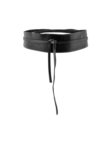 PIECES Damen Vibs Leather Tie Waist Belt Noos Gürtel, Schwarz,80 von PIECES
