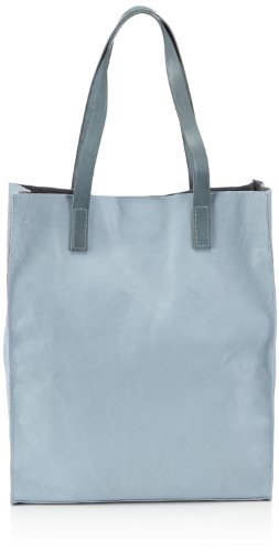 PIECES FILINA Leather NET 17053358 Damen Shopper 38x32x11 cm (B x H x T), Blau (Washed Blue) von PIECES