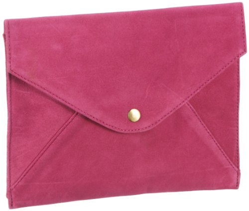 PIECES FINA Suede Clutch 17035374, Damen Abendtaschen, Rosa (Pink), 28x21 cm (B x H x T) von PIECES