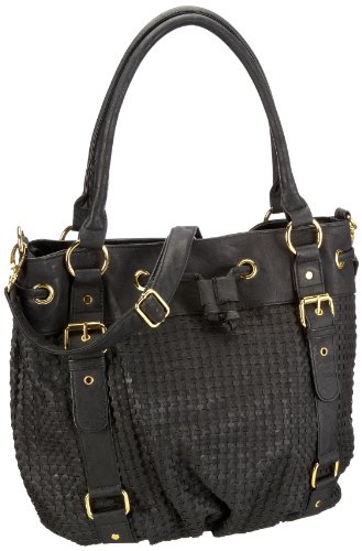 PIECES Farren Tighten Bag 17035573, Damen Umhängetaschen, Schwarz (Black), 34x29x21 cm (B x H x T) von PIECES