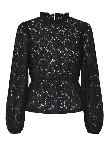 PIECES Damen Pcjanessa Ls Lace Top, Schwarz ,S PIECES Damen Pcjanessa Ls Lace Top, Schwarz ,S von PIECES