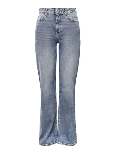 PIECES Damen Pcholly Hw Wide Mb Noos Bc Jeans, Medium Blue Denim, 25 EU von PIECES