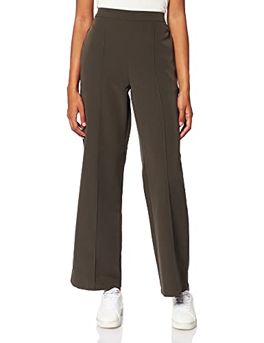 PIECES Damen Pcbossy Hw Wide Pants Noos, Black Olive/Detail:cp, S von PIECES