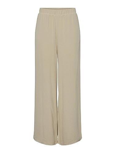 PIECES Damen Pcflore Hw Wide Pants, White Pepper, M PIECES Damen Pcflore Hw Wide Pants, White Pepper, M von PIECES