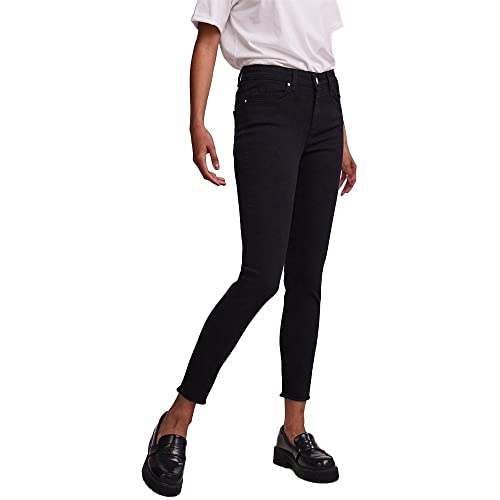 PIECES Damen Pcdelly Skn Mw BLC Noos Jeanshose, Black Denim, L / 30L EU von PIECES