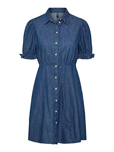 Pieces Damen Pchope Shirt Dress Bc Kleid, Medium Blue Denim, M EU von PIECES