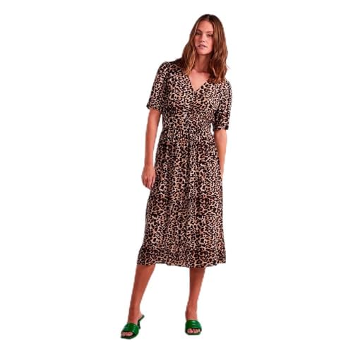 PIECES Damen Pctala Ss Midi Dress Noos Bc, Indian Tan/AOP:Leo,S PIECES Damen Pctala Ss Midi Dress Noos Bc, Indian Tan/AOP:Leo,S von PIECES