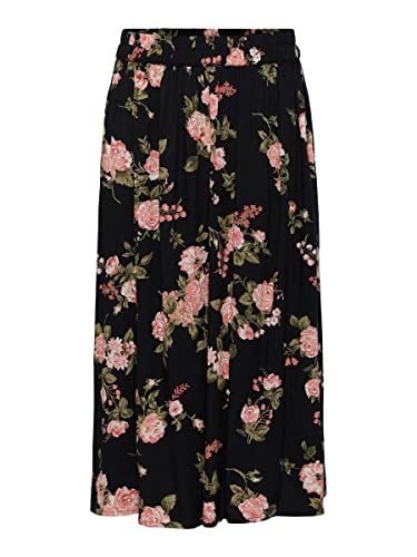 PIECES Damen PCNYA HW MIDI Skirt BC Rock, Black/AOP:Big Flower, M PIECES Damen PCNYA HW MIDI Skirt BC Rock, Black/AOP:Big Flower, M von PIECES