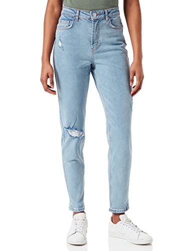 PIECES Damen Pcleah Mom Hw ANK Dest Lb Noos Bc Jeans, Light Blue Denim, XS EU PIECES Damen Pcleah Mom Hw ANK Dest Lb Noos Bc Jeans, Light Blue Denim, XS EU von PIECES