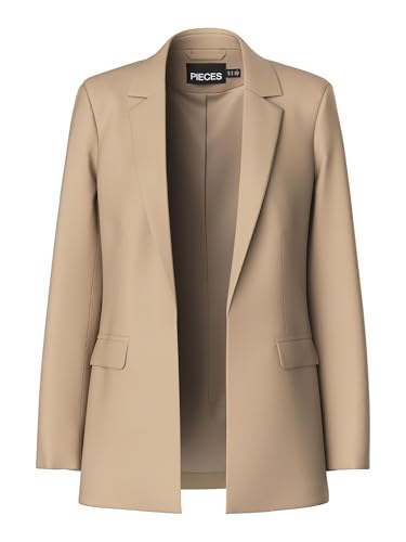 PIECES Damen Pcbozzy Ls Loose Blazer Noos Bc Klassischer Blazer, Silver Mink,M von PIECES