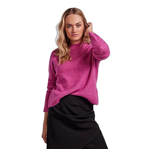 PIECES Damen Pcellen Ls O-Neck Knit Noos Bc, Rose Violet, XL von PIECES