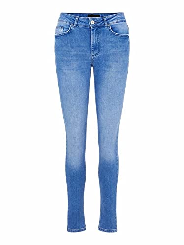 PIECES Damen Pcdelly DLX Skn Mw Mb249-ba/Noos Bc, Medium Blue Denim, L von PIECES