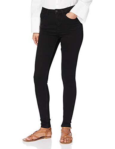 PIECES Damen Pchighfive Flex Black Skn JNS-vi/Noos Bc Jeans, Schwarz, S EU von PIECES