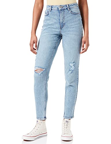 PIECES Damen Pckesia Mom Hw ANK DST JNS Lb142 Noos Bc, Light Blue Denim, XS PIECES Damen Pckesia Mom Hw ANK DST JNS Lb142 Noos Bc, Light Blue Denim, XS von PIECES