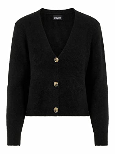 PIECES Damen Pcellen Ls Knit Cardigan Noos Bc, Schwarz, XS von PIECES