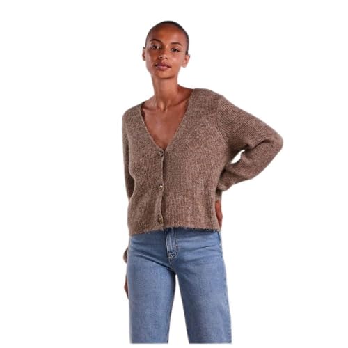 PIECES Damen Pcellen Ls Knit Cardigan Noos Bc, Fossil, XS von PIECES