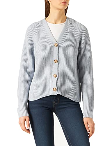 PIECES Damen Pcosilla Ls Knit Vest Noos Bc Srickjacke, Kentucky Blue, M EU von PIECES